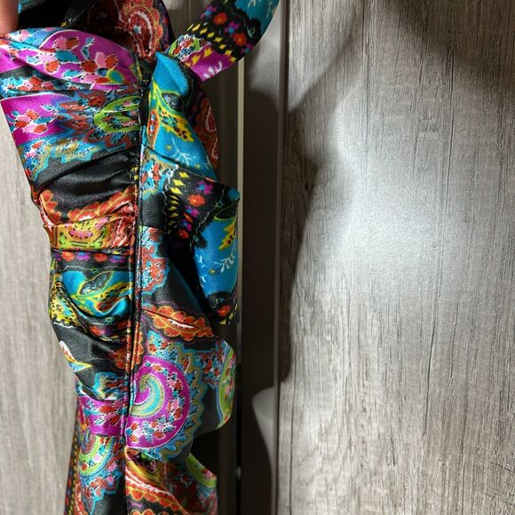 Vintage Zum Zum Dress Maxi Gown Sx 1/2 Paisley Fairy Princess 90s Y2K Glam Prom - Picture 5 of 8